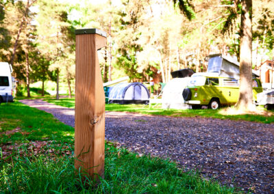 Wooden Solar lighten campsite